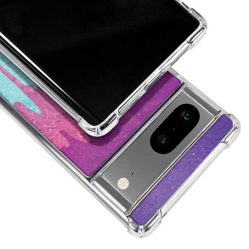 Paint Splatter Purple Google Pixel 8a Clear Case
